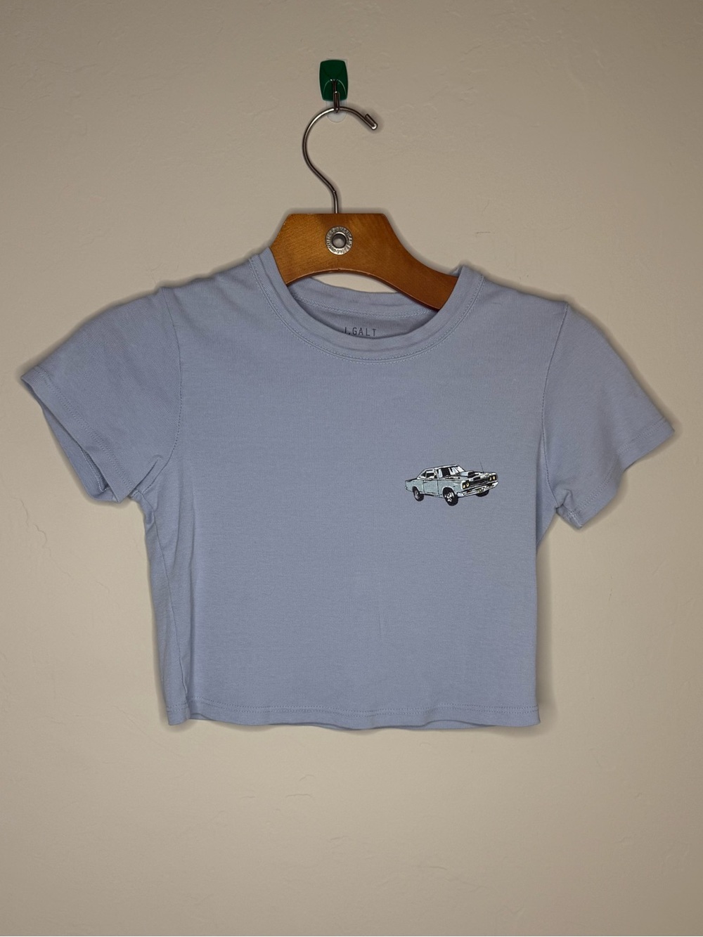 John galt car graphic cropped tee one size
